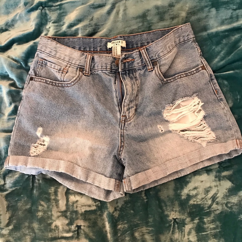 high waisted jean shorts